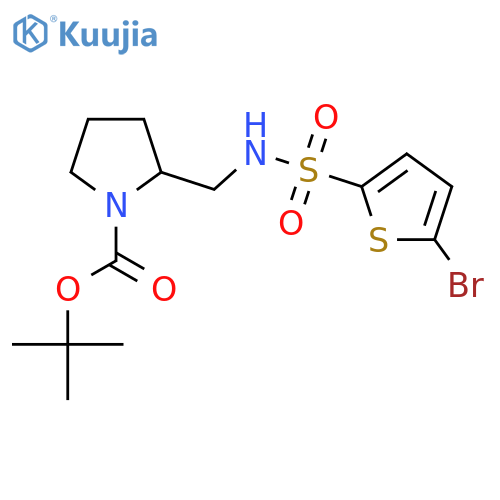 2-[(5-Bromo-thiophene-2-sulfonylamino)-methyl]-pyrrolidine-1-carboxylic acid tert-butyl ester structure