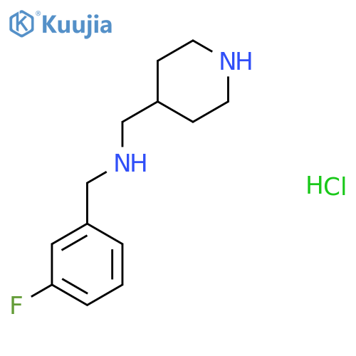 (3-Fluoro-benzyl)-piperidin-4-ylmethyl-amine hydrochloride structure