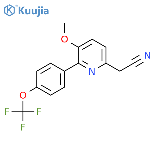 3-Methoxy-2-(4-(trifluoromethoxy)phenyl)pyridine-6-acetonitrile structure