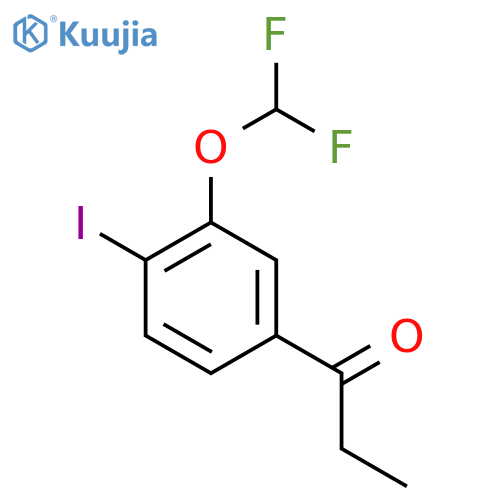 3'-(Difluoromethoxy)-4'-iodopropiophenone structure