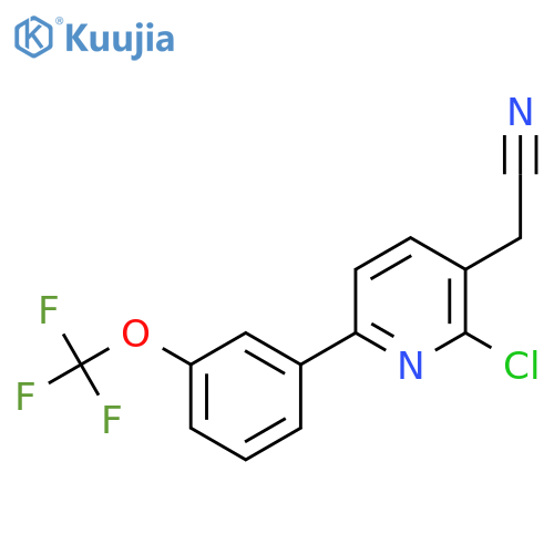 2-Chloro-6-(3-(trifluoromethoxy)phenyl)pyridine-3-acetonitrile structure