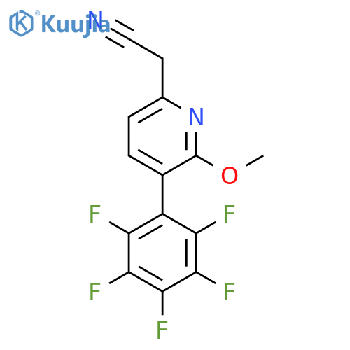 2-Methoxy-3-(perfluorophenyl)pyridine-6-acetonitrile structure