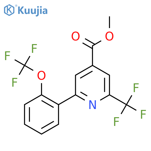 Methyl 2-(2-(trifluoromethoxy)phenyl)-6-(trifluoromethyl)isonicotinate structure