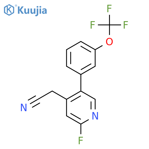 2-Fluoro-5-(3-(trifluoromethoxy)phenyl)pyridine-4-acetonitrile structure