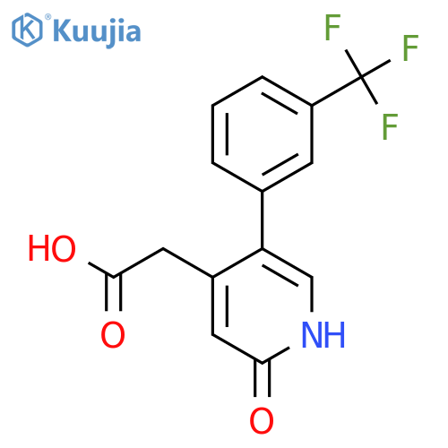 2-Hydroxy-5-(3-(trifluoromethyl)phenyl)pyridine-4-acetic acid structure