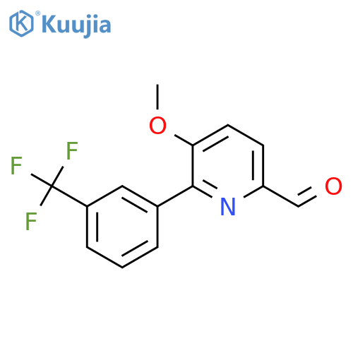 5-Methoxy-6-(3-(trifluoromethyl)phenyl)picolinaldehyde structure