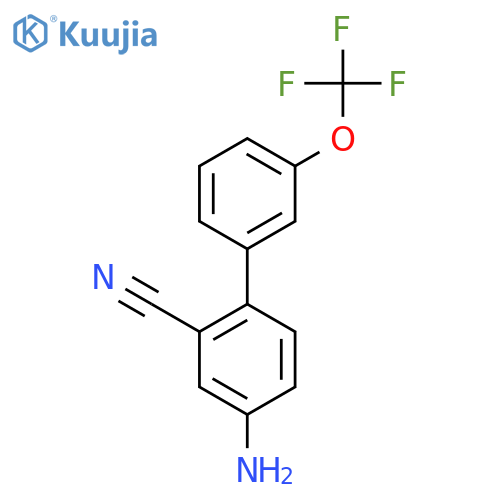 4-Amino-2-cyano-3'-(trifluoromethoxy)biphenyl structure