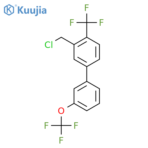 3-Chloromethyl-3'-(trifluoromethoxy)-4-(trifluoromethyl)biphenyl structure