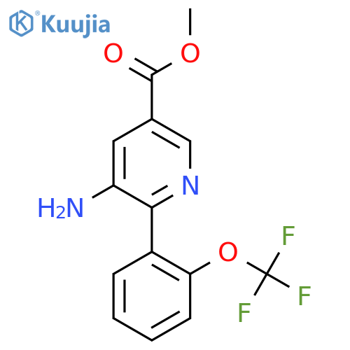 Methyl 5-amino-6-(2-(trifluoromethoxy)phenyl)nicotinate structure