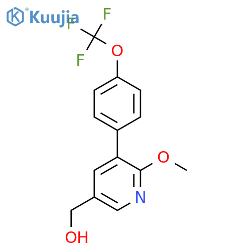 2-Methoxy-3-(4-(trifluoromethoxy)phenyl)pyridine-5-methanol structure