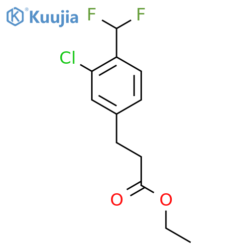 Ethyl 3-(3'-chloro-4'-(difluoromethyl)phenyl)propionate structure