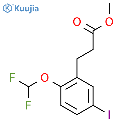 Methyl 3-(2'-(difluoromethoxy)-5'-iodophenyl)propionate structure