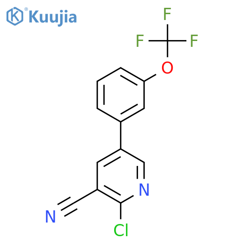 2-Chloro-5-(3-(trifluoromethoxy)phenyl)nicotinonitrile structure