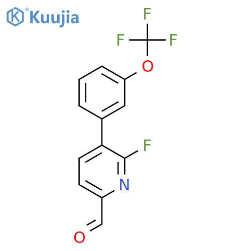 6-Fluoro-5-(3-(trifluoromethoxy)phenyl)picolinaldehyde structure