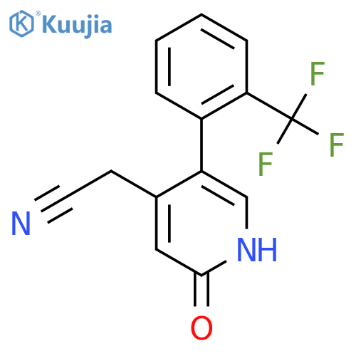 2-Hydroxy-5-(2-(trifluoromethyl)phenyl)pyridine-4-acetonitrile structure