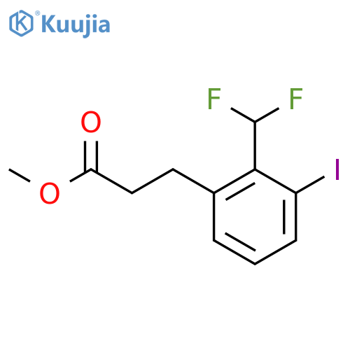 Methyl 3-(2'-(difluoromethyl)-3'-iodophenyl)propionate structure