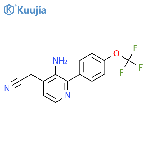 3-Amino-2-(4-(trifluoromethoxy)phenyl)pyridine-4-acetonitrile structure