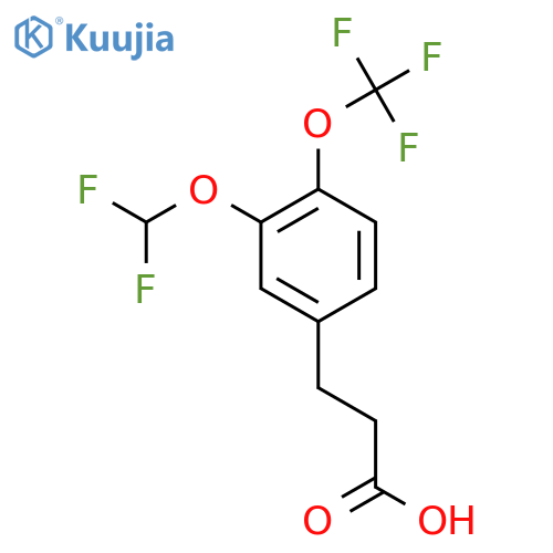 3-(3'-(Difluoromethoxy)-4'-(trifluoromethoxy)phenyl)propionic acid structure