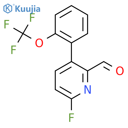 6-Fluoro-3-(2-(trifluoromethoxy)phenyl)picolinaldehyde structure