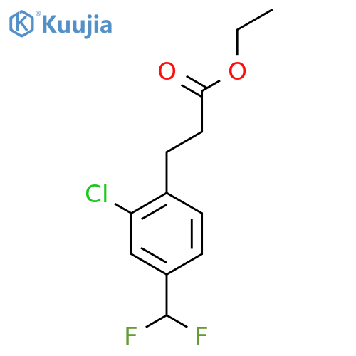 Ethyl 3-(2'-chloro-4'-(difluoromethyl)phenyl)propionate structure