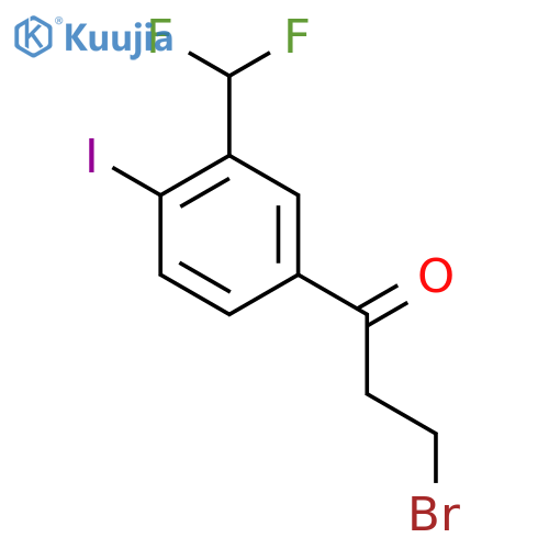 3-Bromo-3'-(difluoromethyl)-4'-iodopropiophenone structure