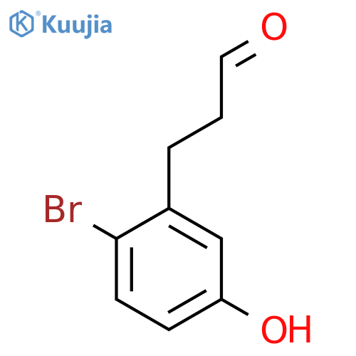 3-(2-bromo-5-hydroxyphenyl)propanal structure