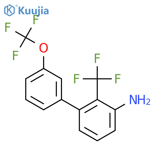 3-Amino-3'-(trifluoromethoxy)-2-(trifluoromethyl)biphenyl structure