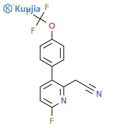 6-Fluoro-3-(4-(trifluoromethoxy)phenyl)pyridine-2-acetonitrile structure
