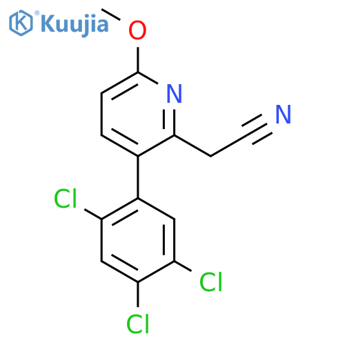 6-Methoxy-3-(2,4,5-trichlorophenyl)pyridine-2-acetonitrile structure