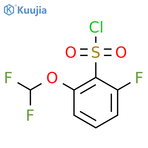 2-(difluoromethoxy)-6-fluorobenzene-1-sulfonyl chloride structure