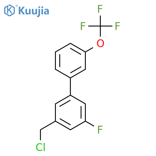 3-Chloromethyl-5-fluoro-3'-(trifluoromethoxy)biphenyl structure