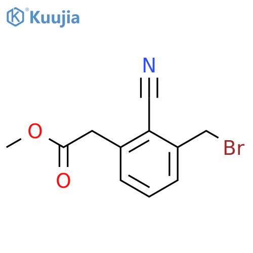 Methyl 3-(bromomethyl)-2-cyanophenylacetate structure