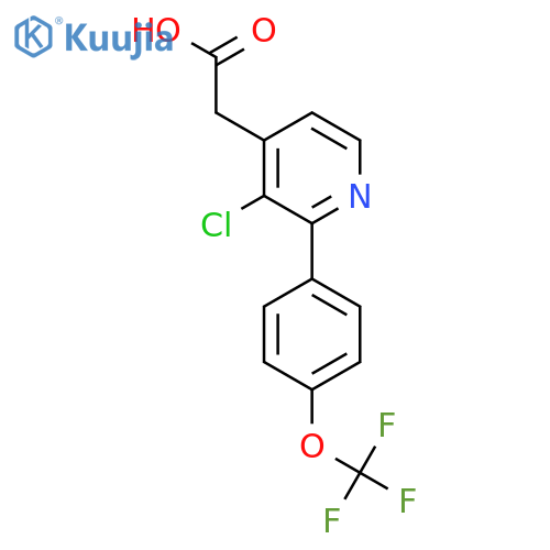 3-Chloro-2-(4-(trifluoromethoxy)phenyl)pyridine-4-acetic acid structure
