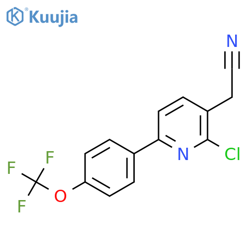 2-Chloro-6-(4-(trifluoromethoxy)phenyl)pyridine-3-acetonitrile structure