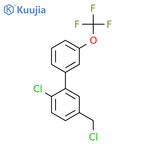 2-Chloro-5-chloromethyl-3'-(trifluoromethoxy)biphenyl structure