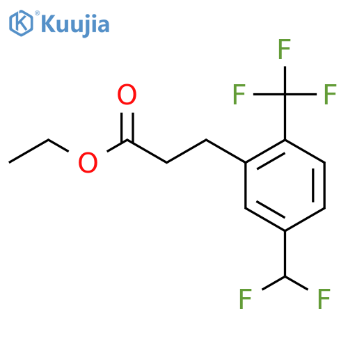 Ethyl 3-(5'-(difluoromethyl)-2'-(trifluoromethyl)phenyl)propionate structure