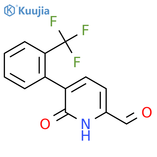 6-Hydroxy-5-(2-(trifluoromethyl)phenyl)picolinaldehyde structure