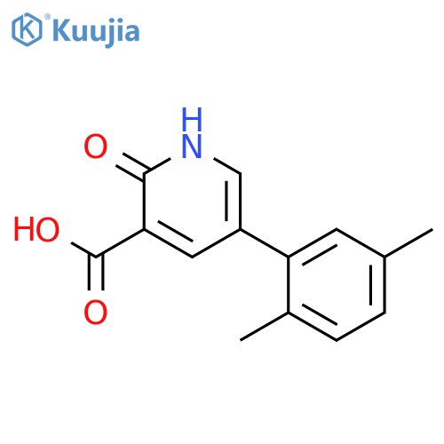 5-(2,5-Dimethylphenyl)-2-hydroxynicotinic acid structure