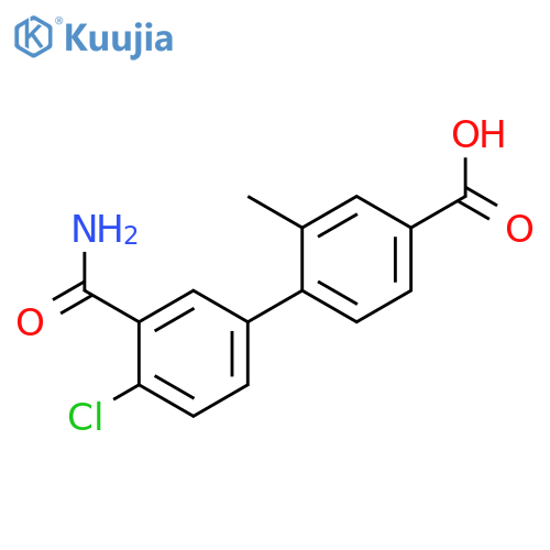 4-(3-Carbamoyl-4-chlorophenyl)-3-methylbenzoic acid structure