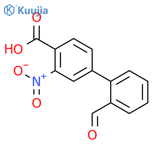 4-(2-Formylphenyl)-2-nitrobenzoic acid structure