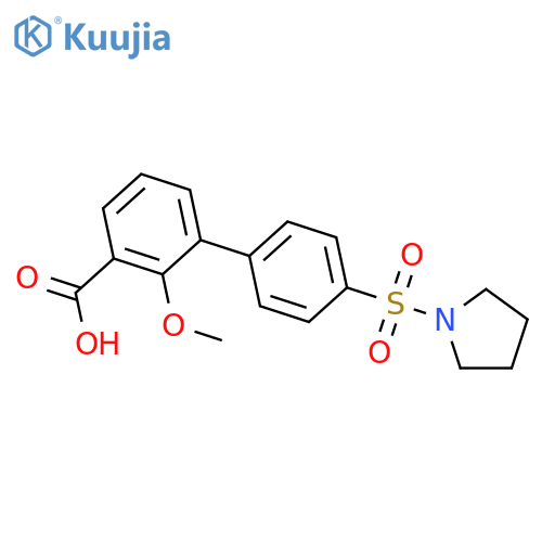 2-methoxy-3-(4-pyrrolidin-1-ylsulfonylphenyl)benzoic Acid structure
