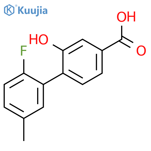 4-(2-Fluoro-5-methylphenyl)-3-hydroxybenzoic acid structure
