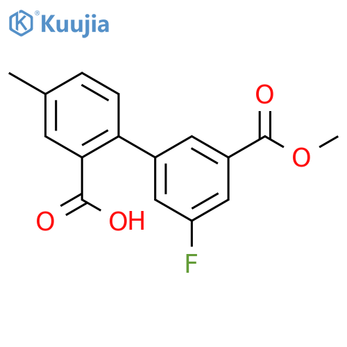 2-(3-fluoro-5-methoxycarbonylphenyl)-5-methylbenzoic Acid structure