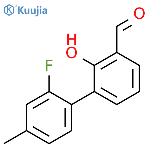 6-(2-Fluoro-4-methylphenyl)-2-formylphenol structure