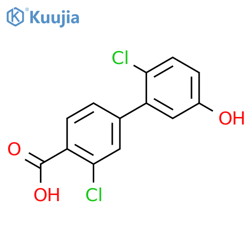 2-Chloro-4-(2-chloro-5-hydroxyphenyl)benzoic acid structure