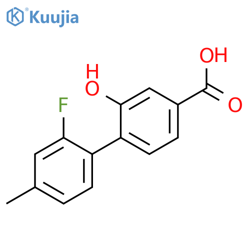4-(2-Fluoro-4-methylphenyl)-3-hydroxybenzoic acid structure