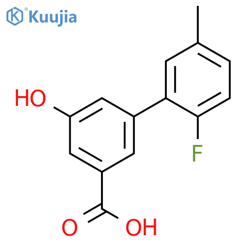 3-(2-Fluoro-5-methylphenyl)-5-hydroxybenzoic acid structure