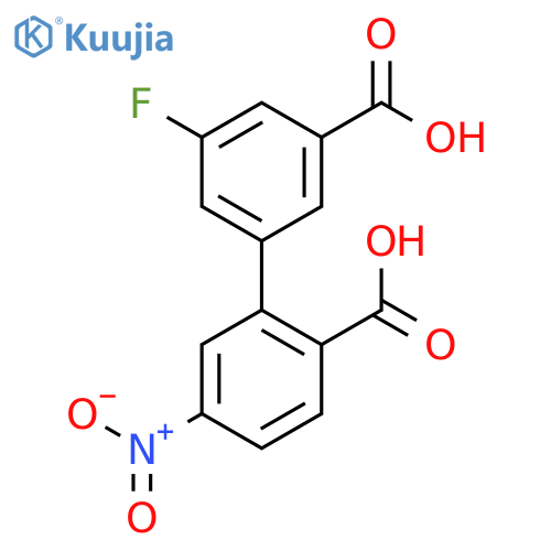 2-(3-Carboxy-5-fluorophenyl)-4-nitrobenzoic acid structure
