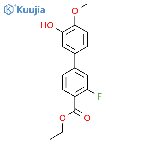 5-[4-(Ethoxycarbonyl)-3-fluorophenyl]-2-methoxyphenol structure