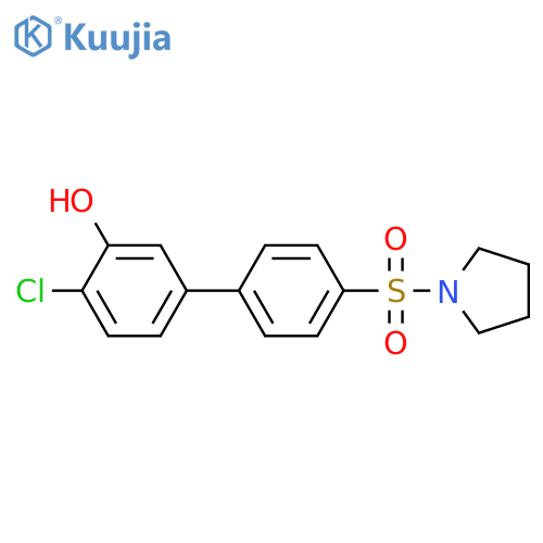 2-Chloro-5-[4-(pyrrolidinylsulfonyl)phenyl]phenol structure